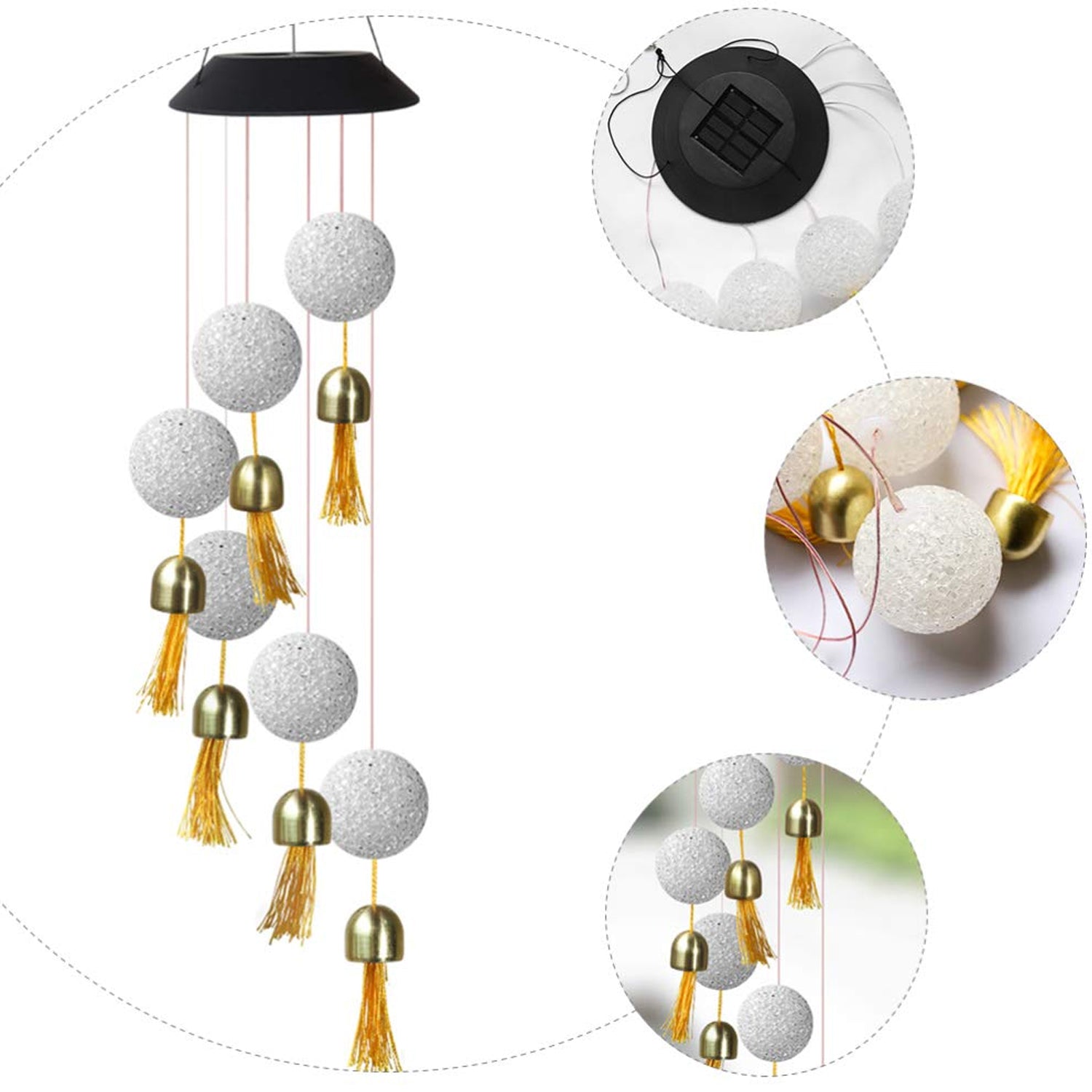 8318 Solar Crystal Ball Wind Chime, Color Changing Solar Powered LED Hanging Wind Chime Light Mobile for Patio Yard Garden Home Outdoor Night Decor, Gifts 8318 Solar Crystal Ball Wind Chime, Color Changing Solar Powered LED Hanging Wind Chime Light Mobile for Patio Yard Garden Home Outdoor Night Decor, Gifts